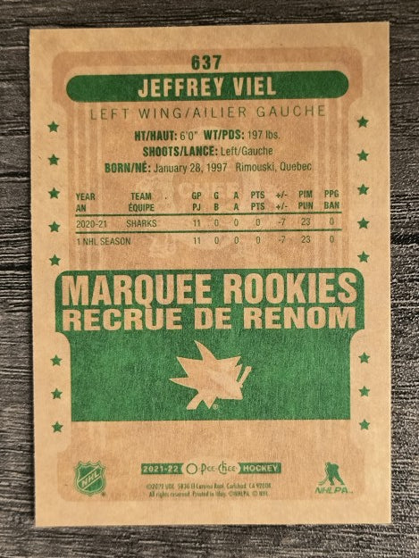 2021-22 O-Pee-Chee Retro #637 Jeffrey Viel