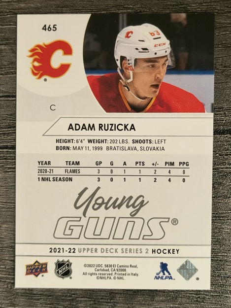 2021-22 Upper Deck #465 Adam Ruzicka YG RC