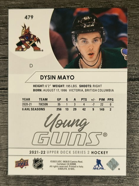 2021-22 Upper Deck #479 Dysin Mayo YG RC