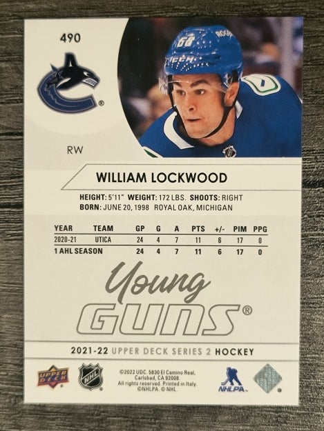 2021-22 Upper Deck #490 William Lockwood YG RC