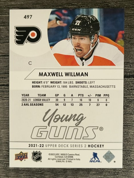 2021-22 Upper Deck #497 Maxwell Willman YG RC