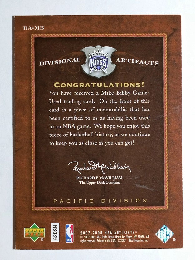 2007-08 Artifacts Divisional Artifacts Red #DAMB Mike Bibby