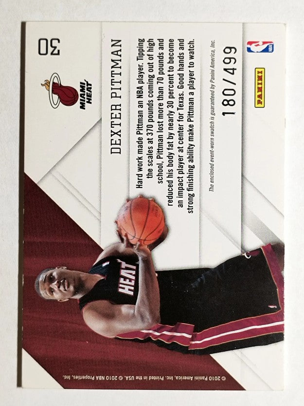 2010-11 Prestige Prestigious Picks Materials Green #30 Dexter Pittman