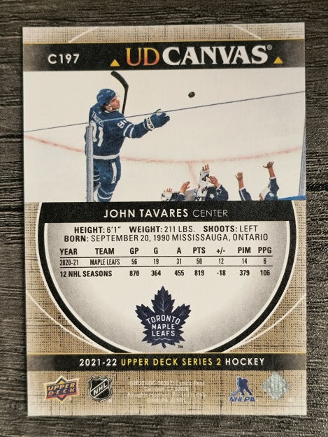2021-22 Upper Deck Canvas #C197 John Tavares
