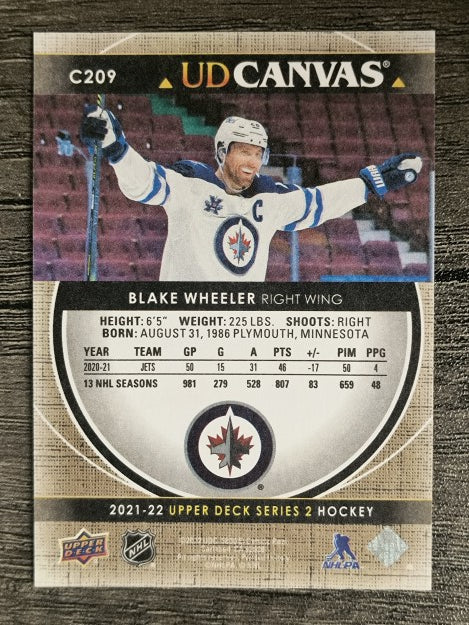 2021-22 Upper Deck Canvas #C209 Blake Wheeler