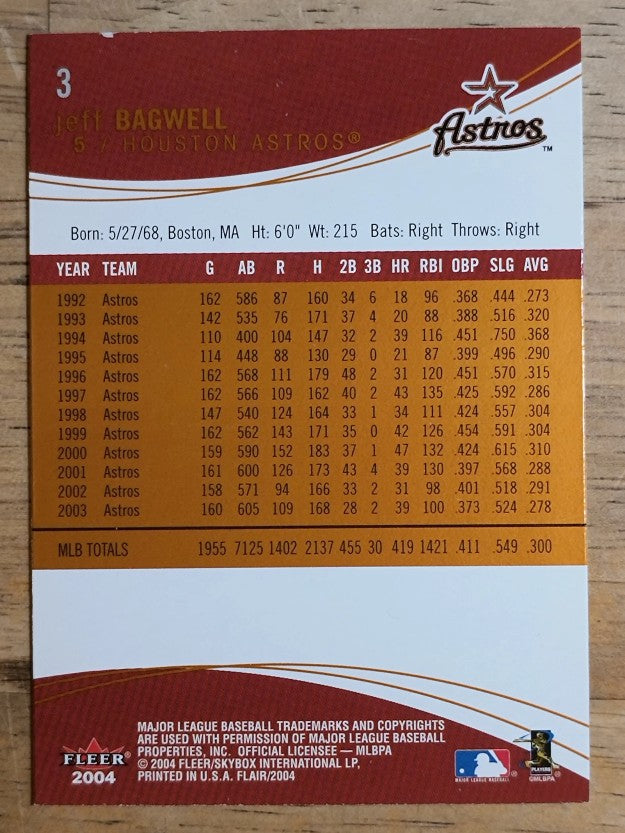 2004 Flair #3 Jeff Bagwell