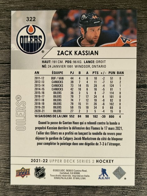 2021-22 Upper Deck French #322 Zack Kassian