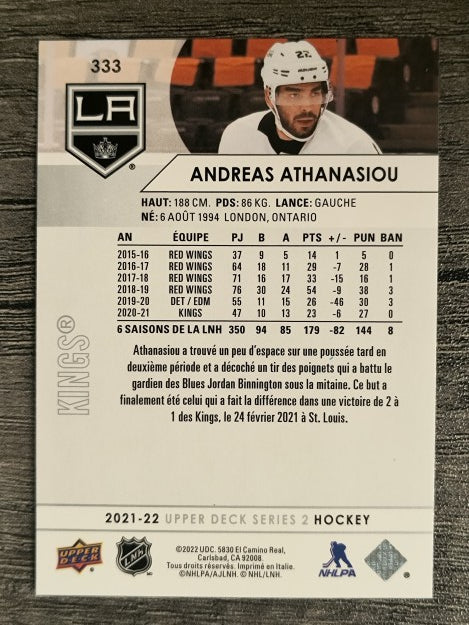 2021-22 Upper Deck French #333 Andreas Athanasiou