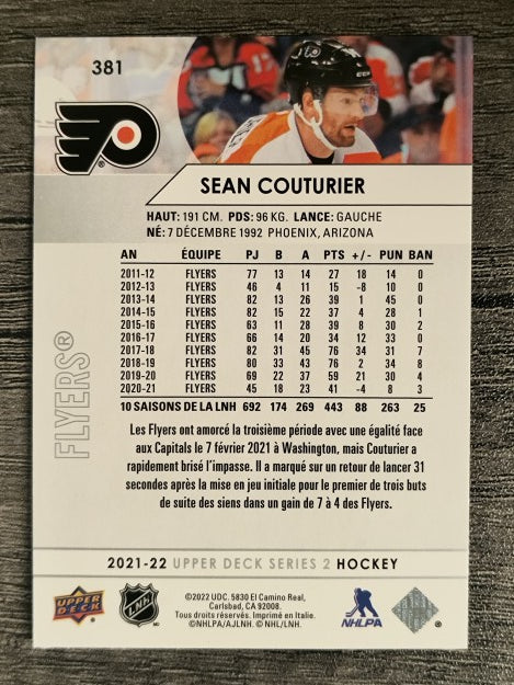 2021-22 Upper Deck French #381 Sean Couturier