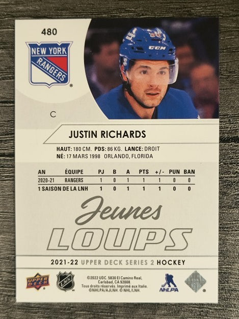 2021-22 Upper Deck French #480 Justin Richards