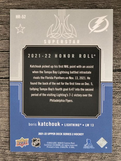 2021-22 Upper Deck Honor Roll #HR52 Boris Katchouk