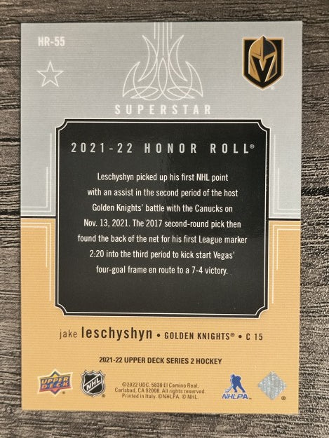 2021-22 Upper Deck Honor Roll #HR55 Jake Leschyshyn