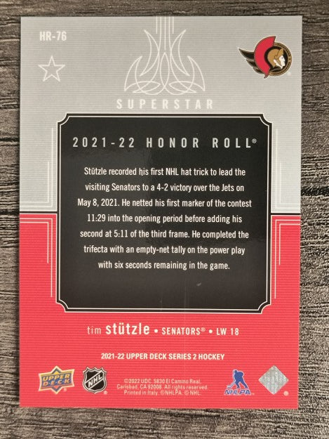 2021-22 Upper Deck Honor Roll #HR76 Tim Stutzle