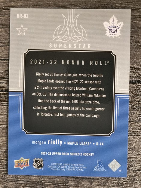 2021-22 Upper Deck Honor Roll #HR82 Morgan Rielly