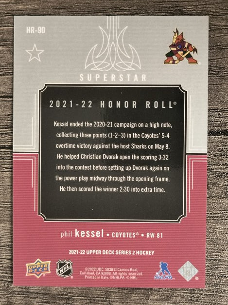 2021-22 Upper Deck Honor Roll #HR90 Phil Kessel