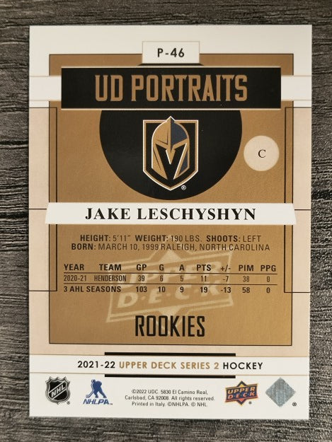 2021-22 Upper Deck Portraits #P46 Jake Leschyshyn