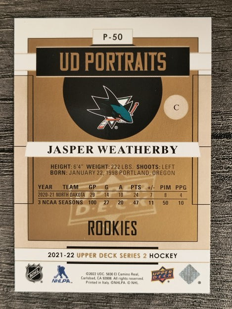 2021-22 Upper Deck Portraits #P50 Jasper Weatherby