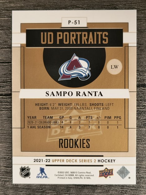 2021-22 Upper Deck Portraits #P51 Sampo Ranta