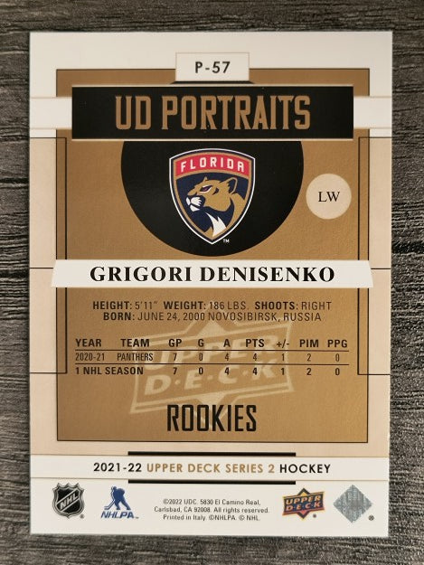 2021-22 Upper Deck Portraits #P57 Grigori Denisenko