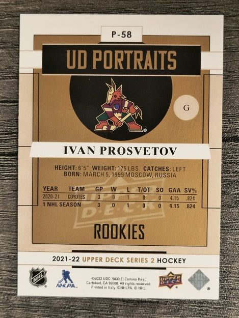 2021-22 Upper Deck Portraits #P58 Ivan Prosvetov