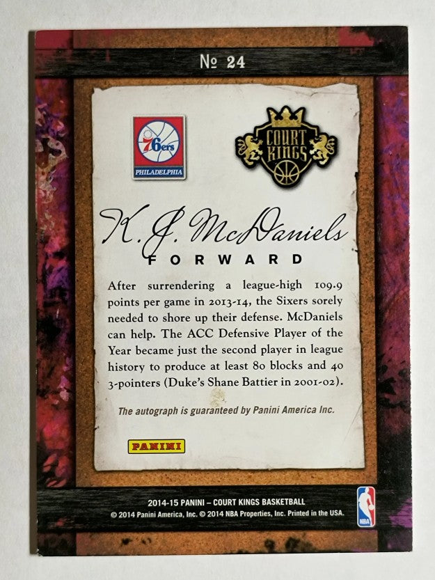 2014-15 Court Kings Remarkable Rookies Signatures #24 K.J. McDaniels