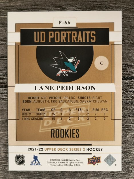 2021-22 Upper Deck Portraits #P66 Lane Pederson