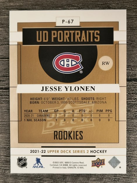 2021-22 Upper Deck Portraits #P67 Jesse Ylonen
