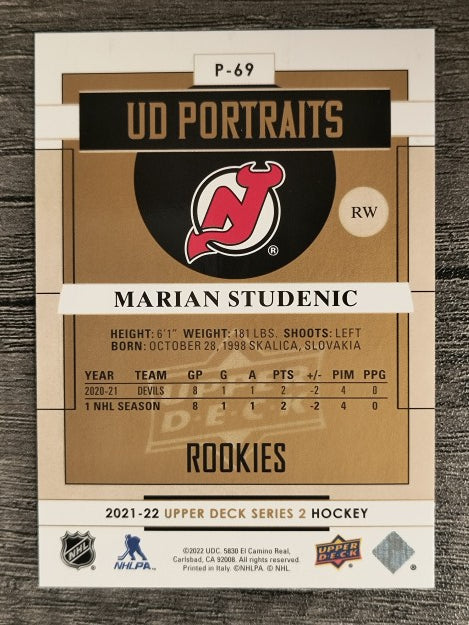 2021-22 Upper Deck Portraits #P69 Marian Studenic