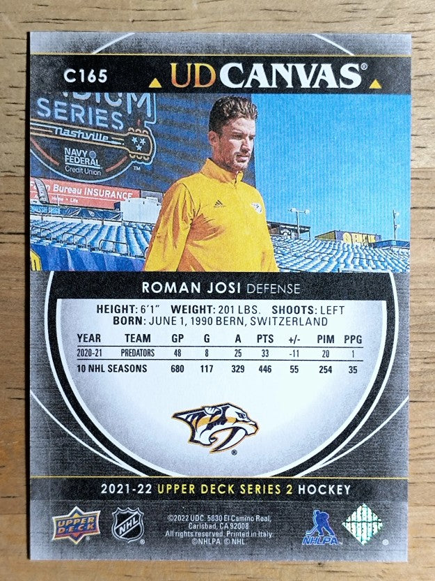 2021-22 Upper Deck Canvas Black #C165 Roman Josi