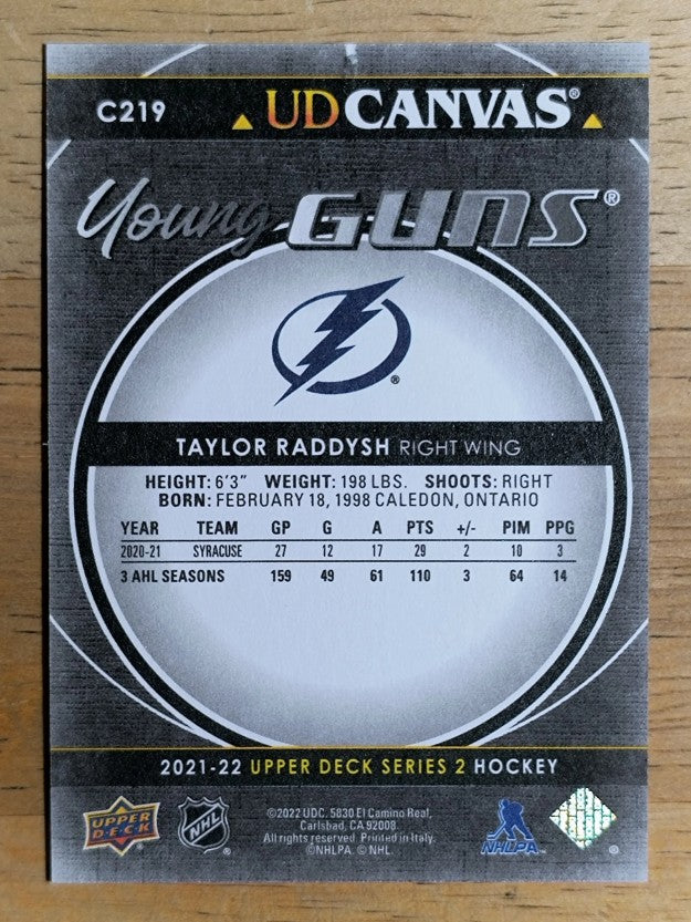 2021-22 Upper Deck Canvas Black #C219 Taylor Raddysh