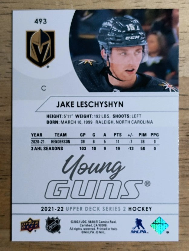 2021-22 Upper Deck #493 Jake Leschyshyn YG RC