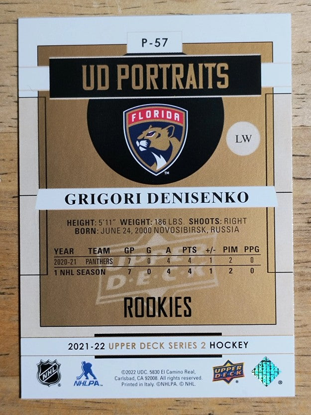 2021-22 Upper Deck Portraits #P57 Grigori Denisenko