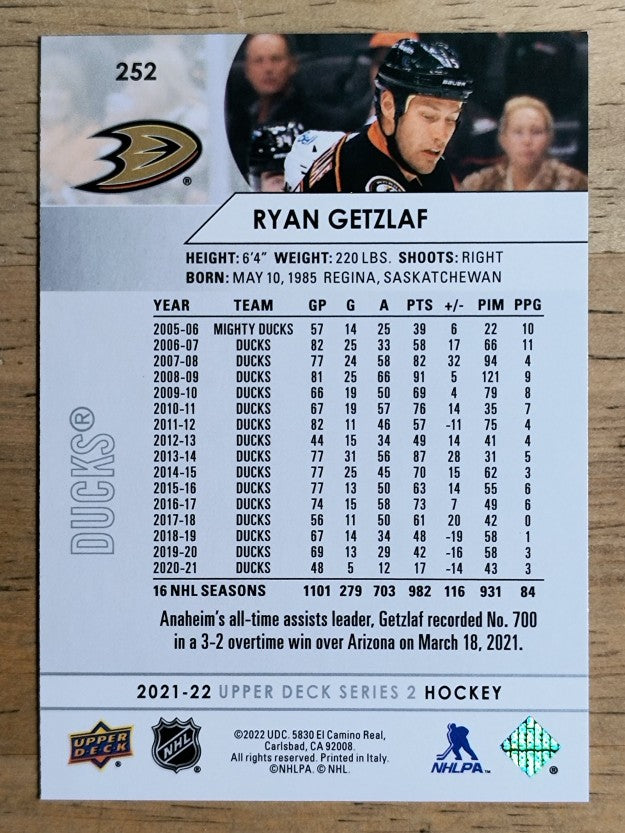 2021-22 Upper Deck #252 Ryan Getzlaf
