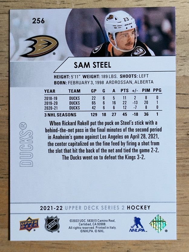 2021-22 Upper Deck #256 Sam Steel