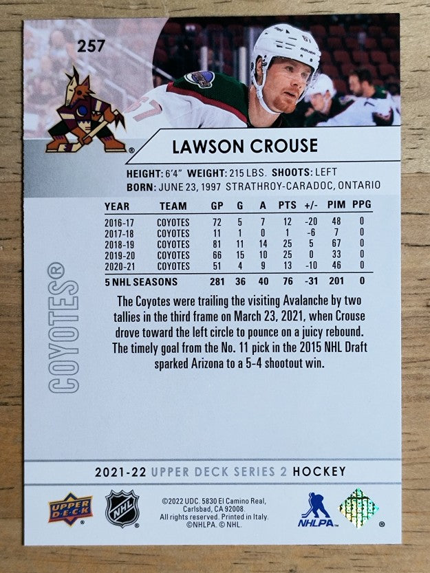 2021-22 Upper Deck #257 Lawson Crouse