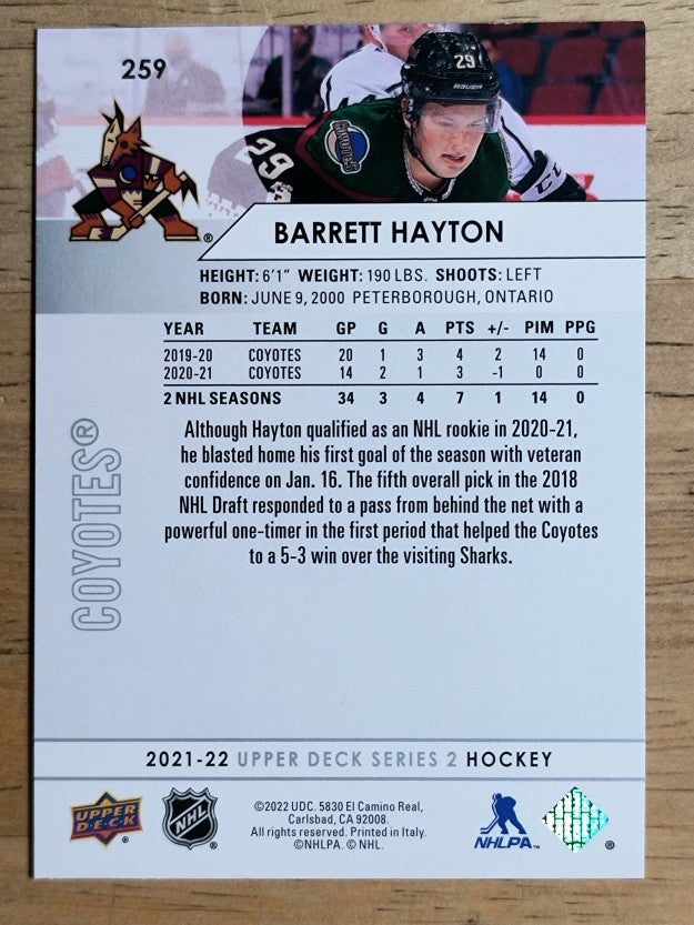 2021-22 Upper Deck #259 Barrett Hayton