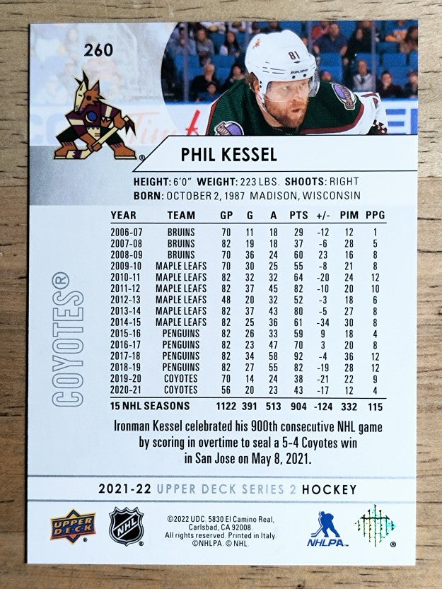 2021-22 Upper Deck #260 Phil Kessel