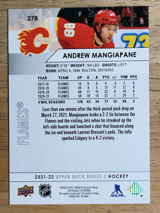 2021-22 Upper Deck #278 Andrew Mangiapane