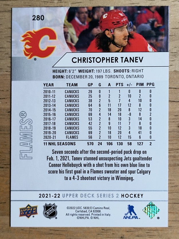 2021-22 Upper Deck #280 Christopher Tanev