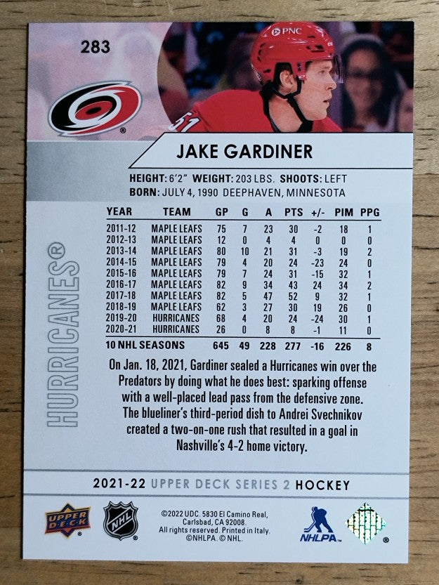 2021-22 Upper Deck #283 Jake Gardiner