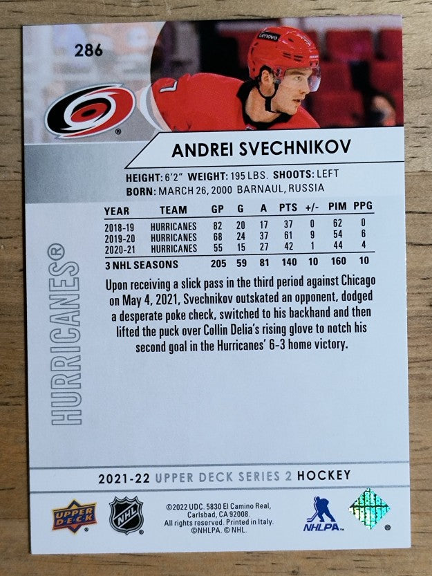2021-22 Upper Deck #286 Andrei Svechnikov