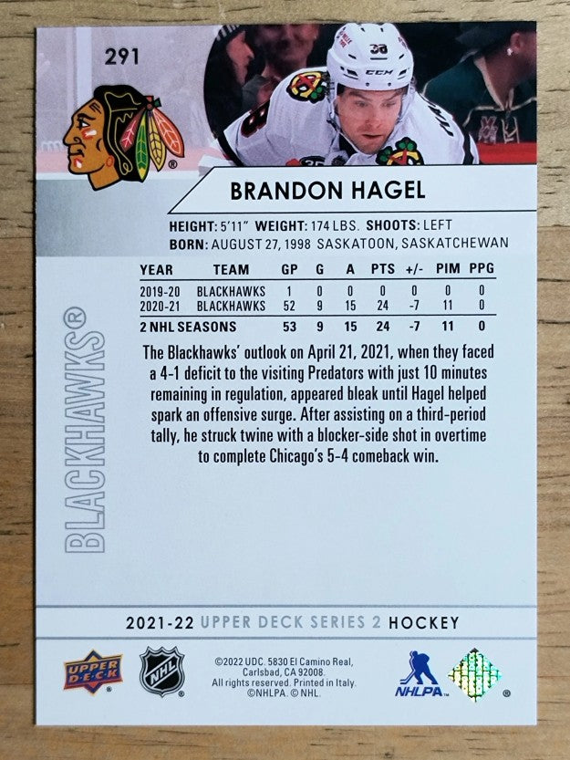 2021-22 Upper Deck #291 Brandon Hagel