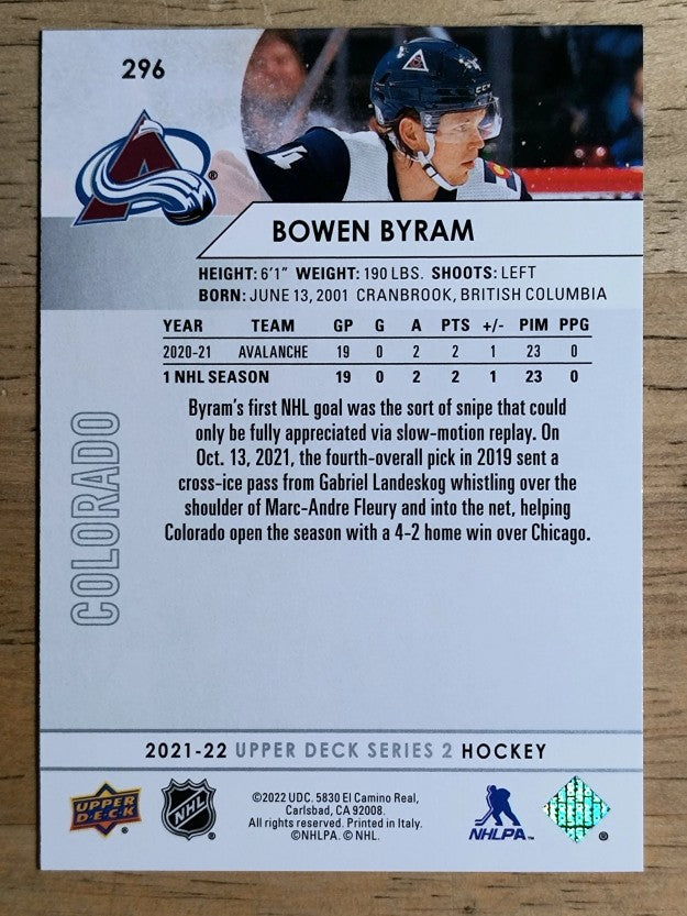 2021-22 Upper Deck #296 Bowen Byram