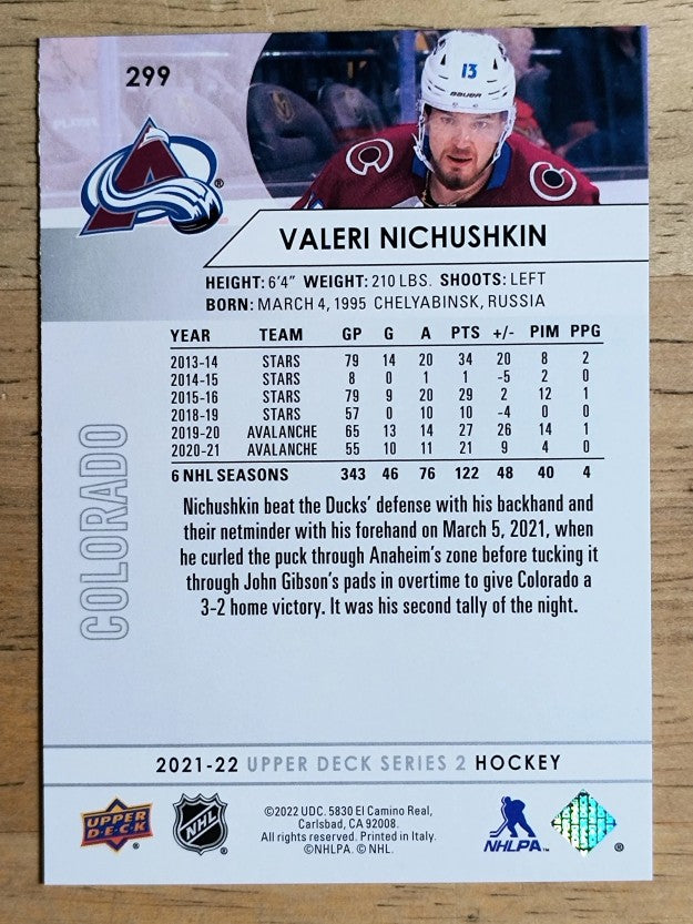 2021-22 Upper Deck #299 Valeri Nichushkin