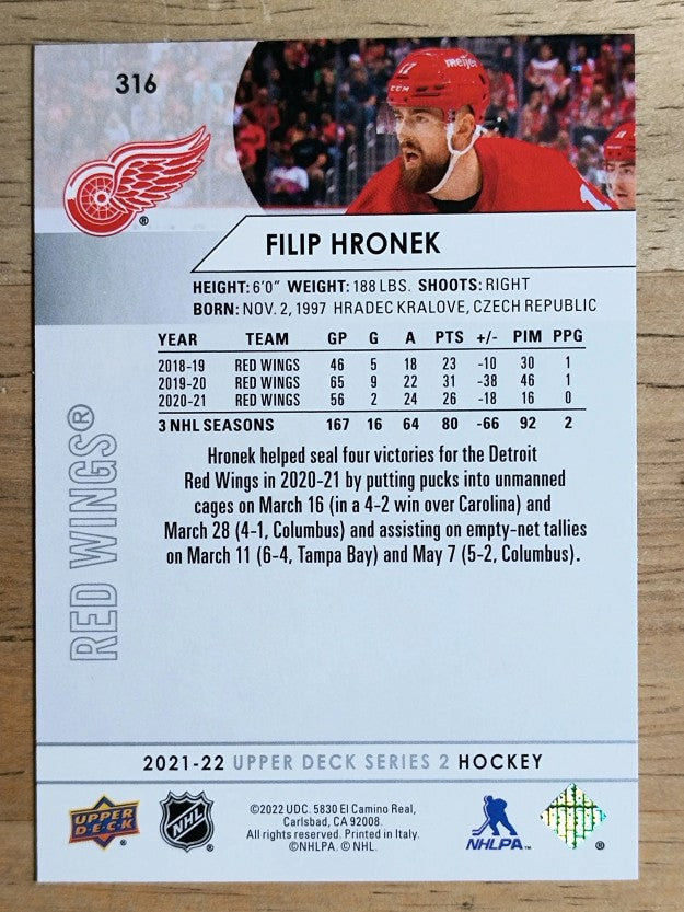 2021-22 Upper Deck #316 Filip Hronek