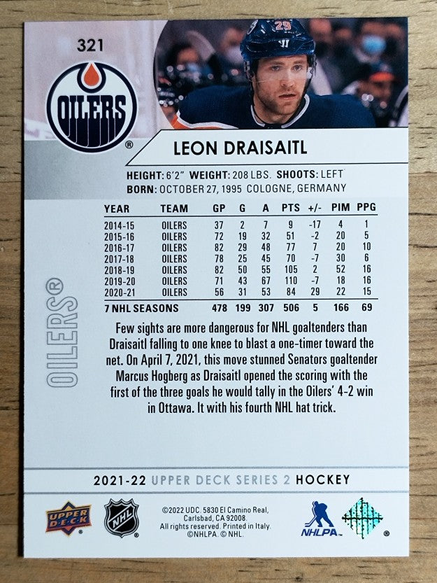2021-22 Upper Deck #321 Leon Draisaitl