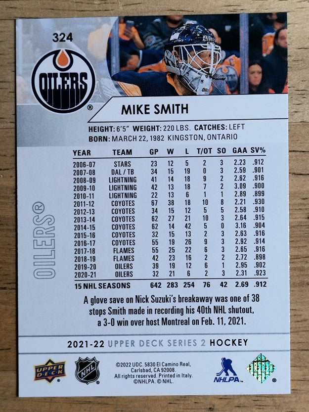 2021-22 Upper Deck #324 Mike Smith