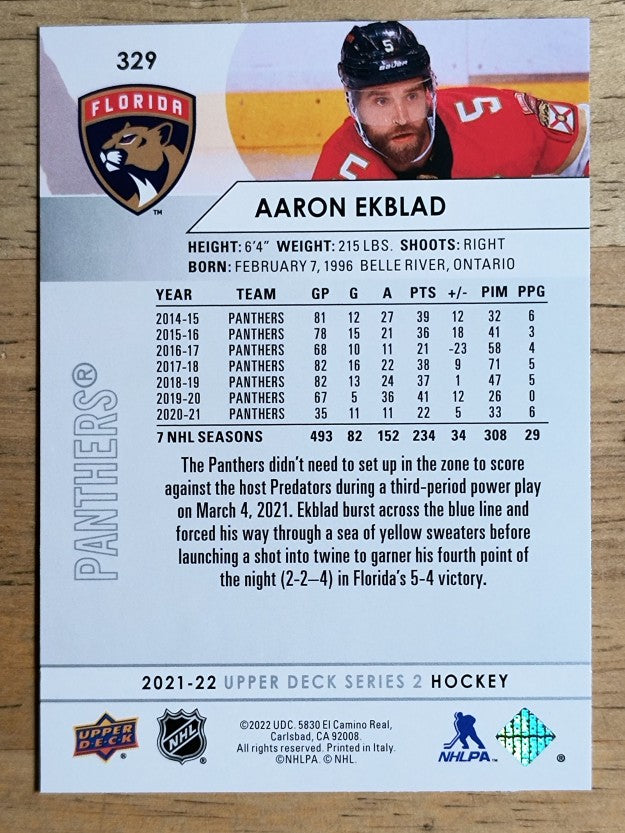 2021-22 Upper Deck #329 Aaron Ekblad