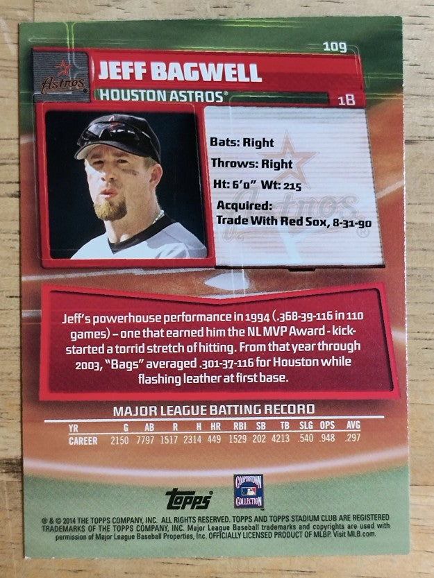 2014 Stadium Club #109 Jeff Bagwell