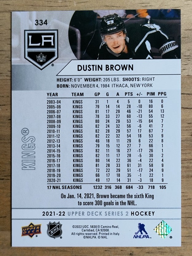 2021-22 Upper Deck #334 Dustin Brown
